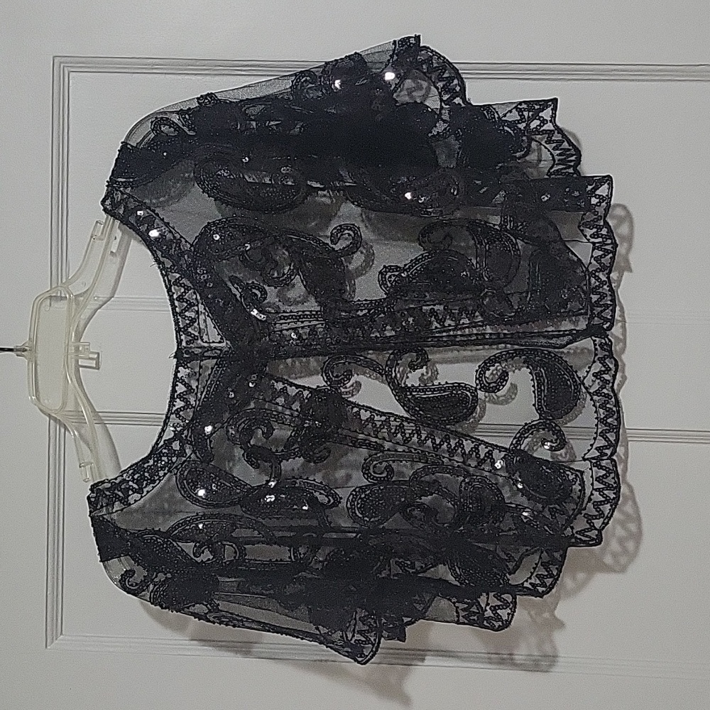 Black sequin shawl